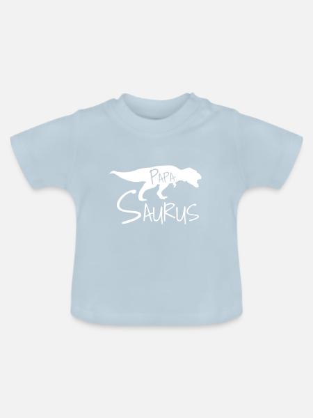 papasaurus - Baby Bio-T-Shirt mit Rundhals - Hellblau