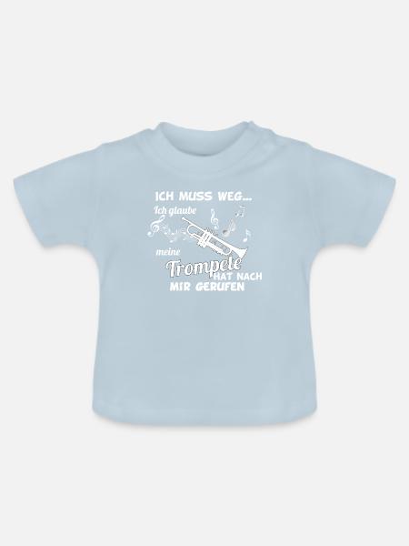 Trompete Blasinstrument Blasmusik Orchester Idee - Baby Bio-T-Shirt mit Rundhals - Hellblau