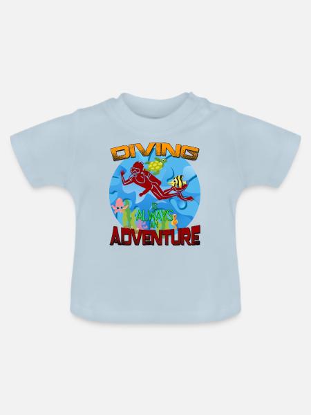 Taucher Tauchen - Baby Bio-T-Shirt mit Rundhals - Hellblau
