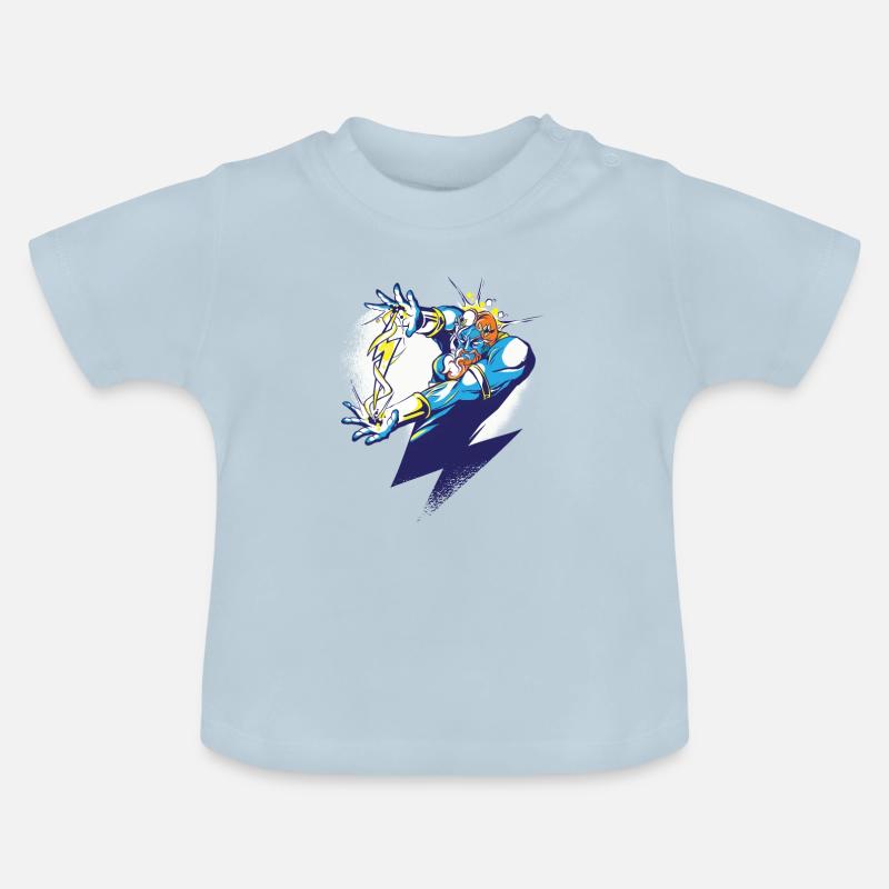 Zeus divinité motif éclair - T-shirt bio col rond Bébé - bleu clair