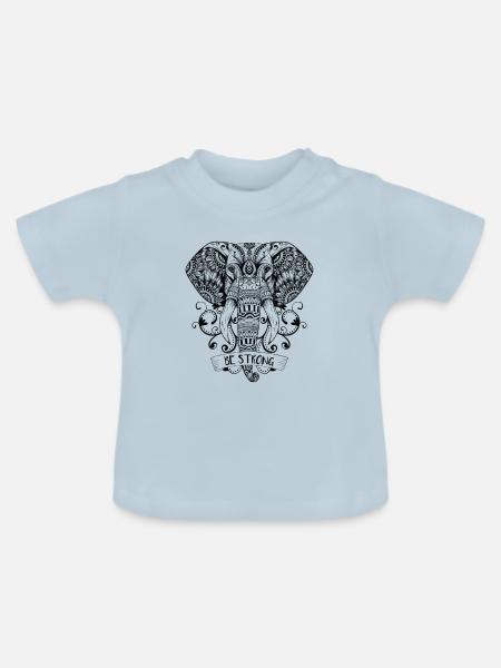 Be Strong. - Baby Bio-T-Shirt mit Rundhals - Hellblau