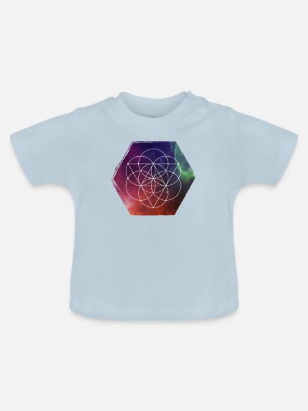 Heilige Geometrie - Samen des Lebens - Baby Bio-T-Shirt mit Rundhals - Hellblau