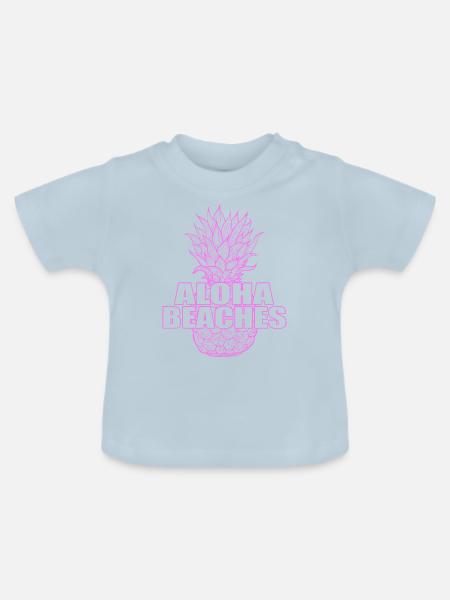Aloha Beaches - Baby Bio-T-Shirt mit Rundhals - Hellblau