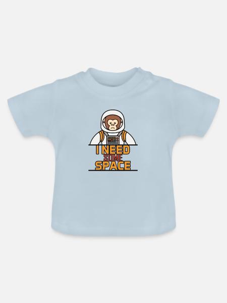 Affe - Baby Bio-T-Shirt mit Rundhals - Hellblau