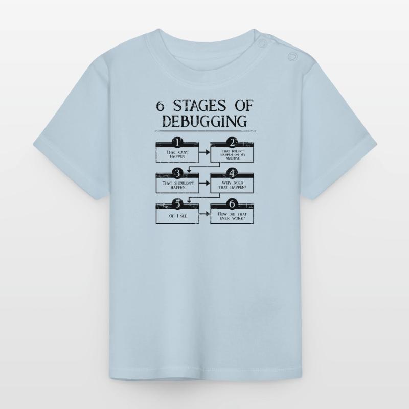 6 Schritte zum Debuggen der Computerprogrammiercodierung Baby Bio-T-Shirt mit Rundhals