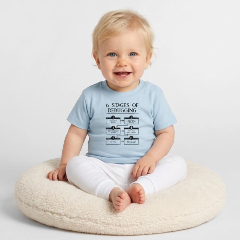 6 Schritte zum Debuggen der Computerprogrammiercodierung Baby Bio-T-Shirt mit Rundhals