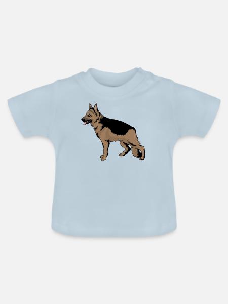 Deutscher Schäferhunde - Baby Bio-T-Shirt mit Rundhals - Hellblau