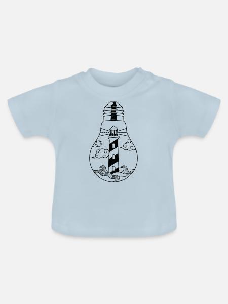 Leuchtturm Küste - Baby Bio-T-Shirt mit Rundhals - Hellblau