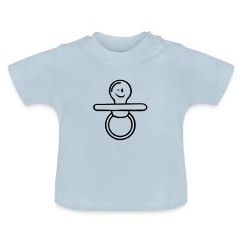 Pacifier Wink - Baby Bio-T-Shirt mit Rundhals - Hellblau - Vorne