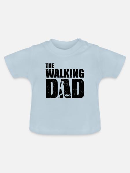 Hundhalter The Walking Dad - Baby Bio-T-Shirt mit Rundhals - Hellblau