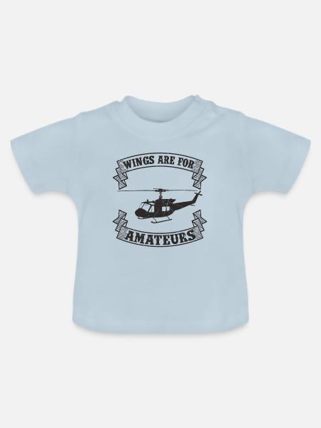 Helikopter Pilot - Baby Bio-T-Shirt mit Rundhals - Hellblau