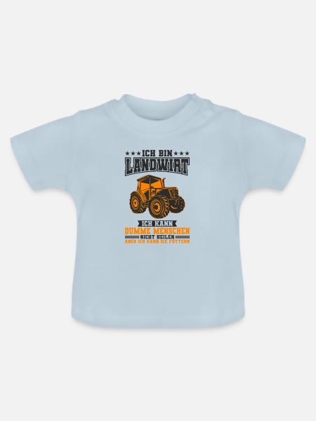 Landwirt - Baby Bio-T-Shirt mit Rundhals - Hellblau