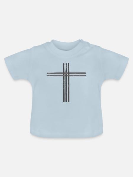 Drummer - Baby Bio-T-Shirt mit Rundhals - Hellblau