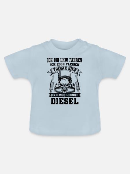 LKW Fahrer - Baby Bio-T-Shirt mit Rundhals - Hellblau