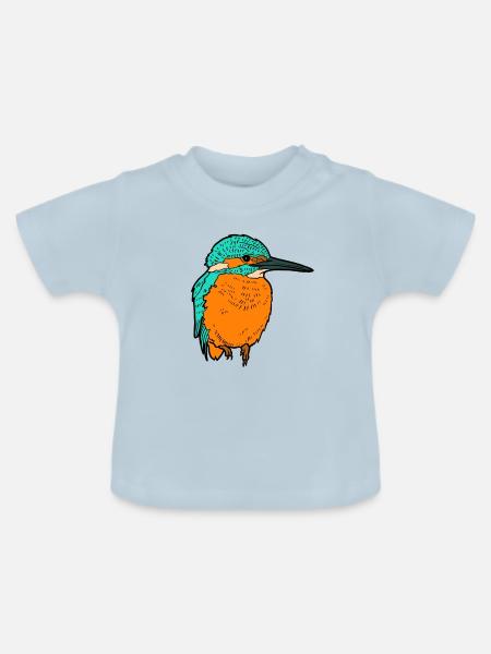 Eisvogel - Baby Bio-T-Shirt mit Rundhals - Hellblau