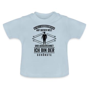 Schornsteifeger Kaminkehrer Glücksbringer Kaminfeg - Baby Bio-T-Shirt mit Rundhals - Hellblau - Vorne