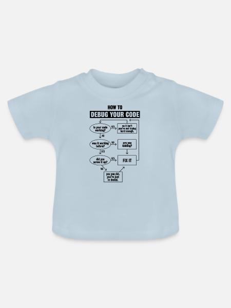 Programmiercode Codierung Lustiges Debug-Geschenk - Baby Bio-T-Shirt mit Rundhals - Hellblau