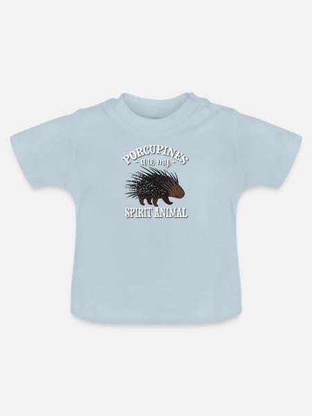 Stachelschwein - Baby Bio-T-Shirt mit Rundhals - Hellblau
