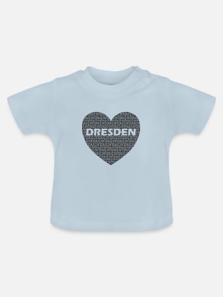 Dresden Herz - Baby Bio-T-Shirt mit Rundhals - Hellblau