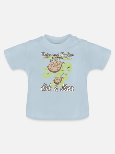 Papa und Tochter durch dick und dünn Vatertag - Baby Bio-T-Shirt mit Rundhals - Hellblau