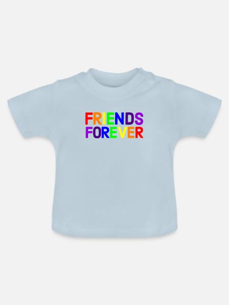 Regenbogen, Regenbogen, Regenbogen, Regenbogen, Regenbogen - Baby Bio-T-Shirt mit Rundhals - Hellblau