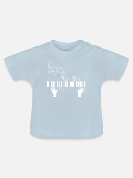 Pianist Piano Keys - Baby Bio-T-Shirt mit Rundhals - Hellblau