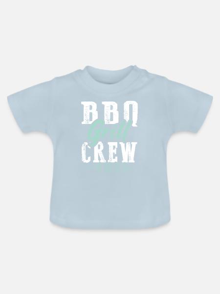 grillen bbq - Baby Bio-T-Shirt mit Rundhals - Hellblau