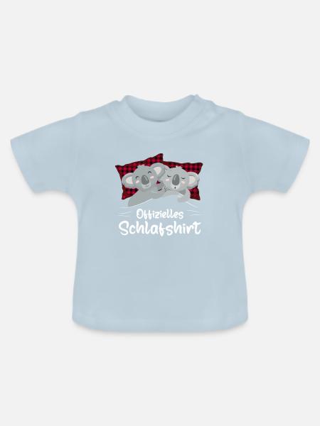Offizielles Schlafshirt Koala Buffalo Plaid - Baby Bio-T-Shirt mit Rundhals - Hellblau