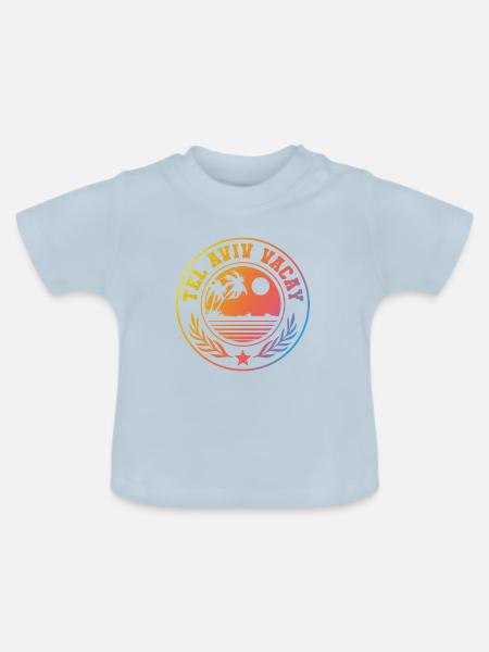 Tel Aviv Urlaub - Baby Bio-T-Shirt mit Rundhals - Hellblau