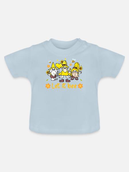 Let It Bee Bee - Baby Bio-T-Shirt mit Rundhals - Hellblau