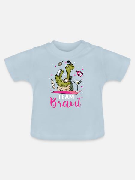 Team Braut - Baby Bio-T-Shirt mit Rundhals - Hellblau