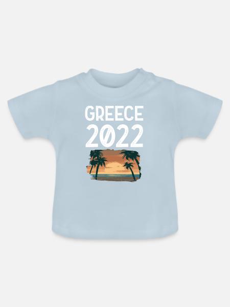 Greece 2022 - Baby Bio-T-Shirt mit Rundhals - Hellblau
