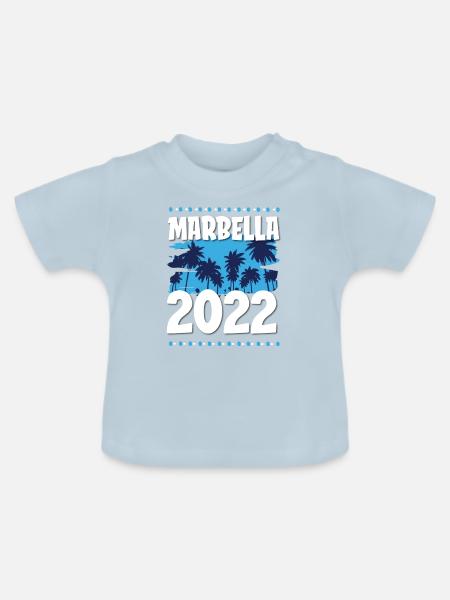 Marbella 2022 - Baby Bio-T-Shirt mit Rundhals - Hellblau