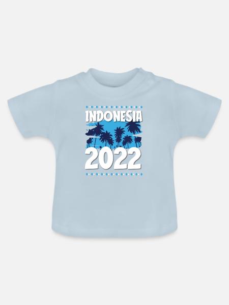 Indonesia 2022 - Baby Bio-T-Shirt mit Rundhals - Hellblau