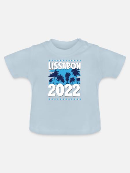 Lissabon 2022 - Baby Bio-T-Shirt mit Rundhals - Hellblau