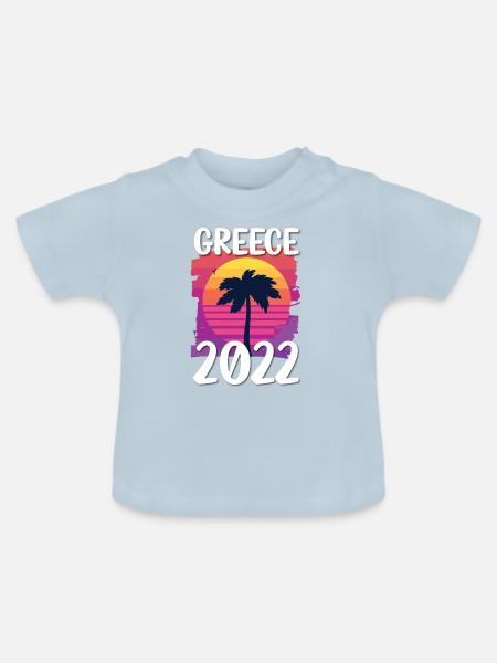 Greece 2022 - Baby Bio-T-Shirt mit Rundhals - Hellblau