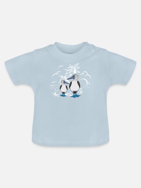 Seevögel Blaufußtölpel - Baby Bio-T-Shirt mit Rundhals - Hellblau