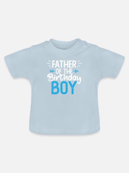 Daddy Of The Birthday Boy - Baby Bio-T-Shirt mit Rundhals - Hellblau
