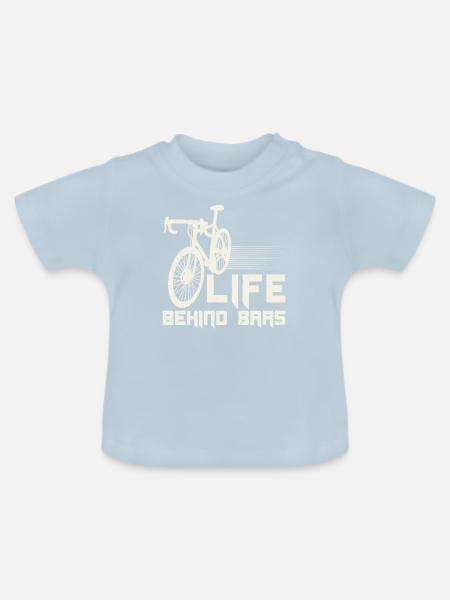 Funny Life Behind Bars - Baby Bio-T-Shirt mit Rundhals - Hellblau
