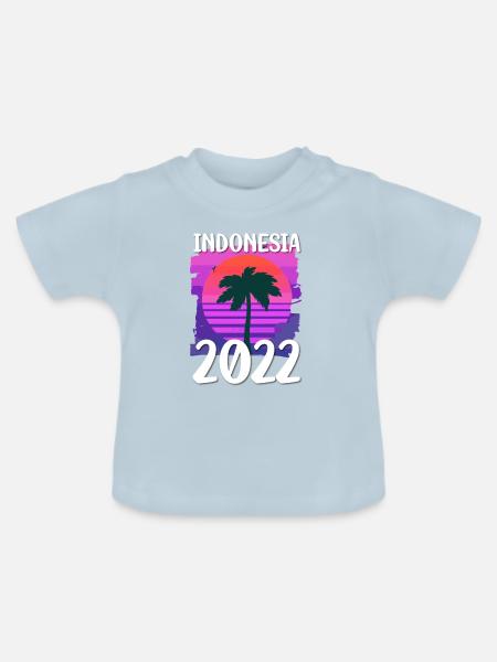 Indonesia 2022 - Baby Bio-T-Shirt mit Rundhals - Hellblau