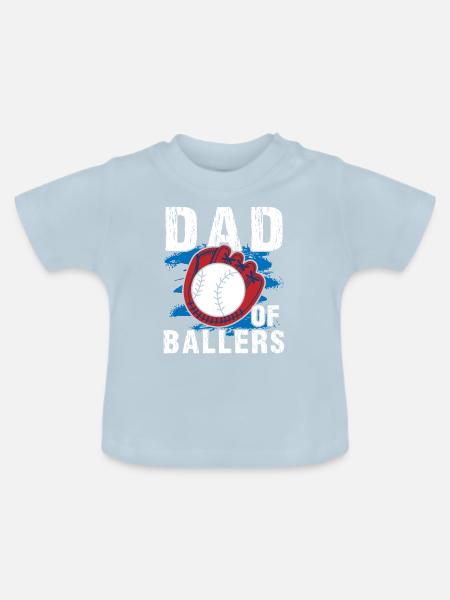 Dad Of Ballers Baseball - Baby Bio-T-Shirt mit Rundhals - Hellblau