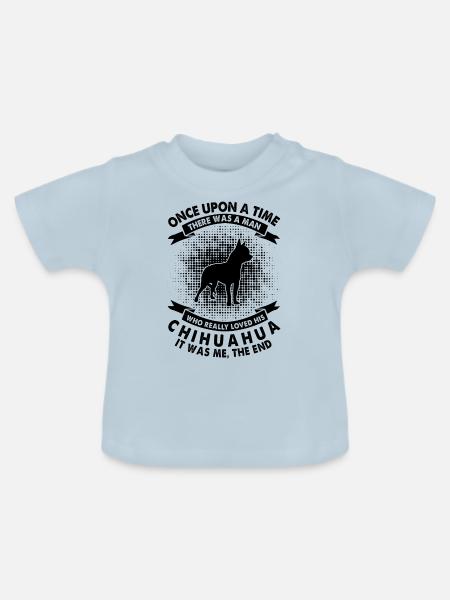 Einmal - Chihuahua - Baby Bio-T-Shirt mit Rundhals - Hellblau