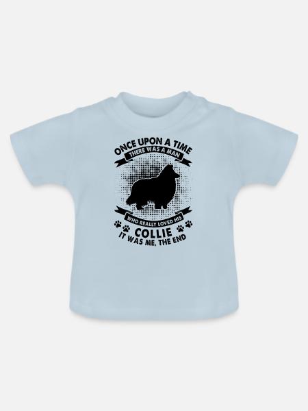 Einmal - Collie - Baby Bio-T-Shirt mit Rundhals - Hellblau