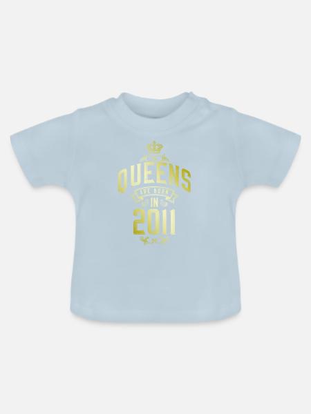 Queens born in 2011 - Baby Bio-T-Shirt mit Rundhals - Hellblau