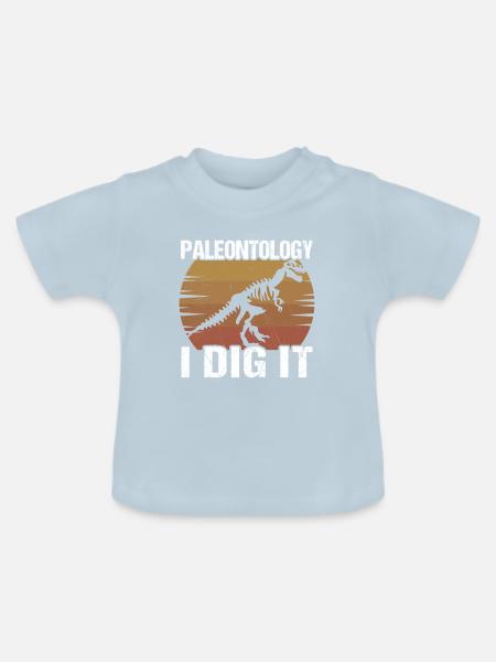Funny Paleontology I Dig It - Baby Bio-T-Shirt mit Rundhals - Hellblau
