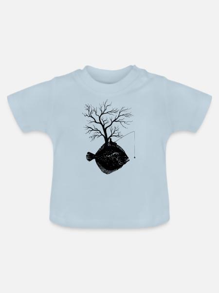 Grafikbaum - Fischflunder - Baby Bio-T-Shirt mit Rundhals - Hellblau