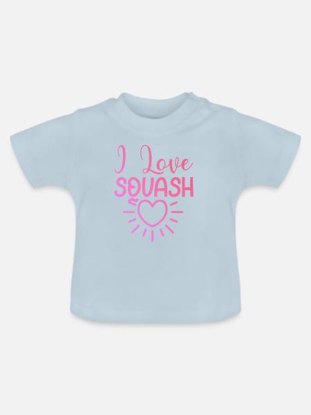 Ich liebe Squash - Baby Bio-T-Shirt mit Rundhals - Hellblau