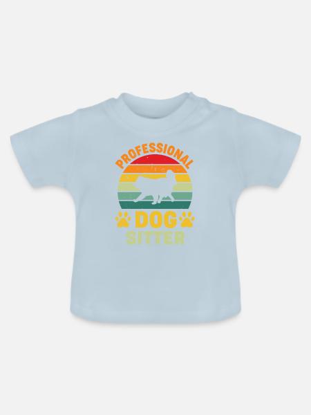 Professional Dog Sitter - Baby Bio-T-Shirt mit Rundhals - Hellblau