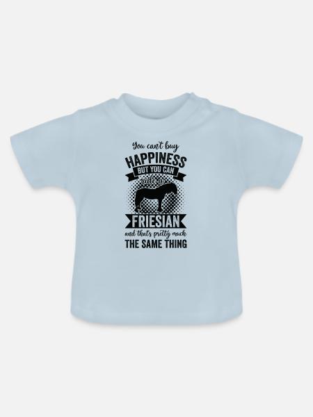 Reiten - Friesisches Pferd - Baby Bio-T-Shirt mit Rundhals - Hellblau