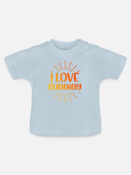 Ich liebe Rennen - Baby Bio-T-Shirt mit Rundhals - Hellblau